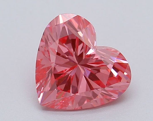 Lab-Grown Heart Diamond - 1.03 Carats, Fancy Vivid Pink Color, VS1 Clarity - Certified by IGI - Report Number: LG615366987