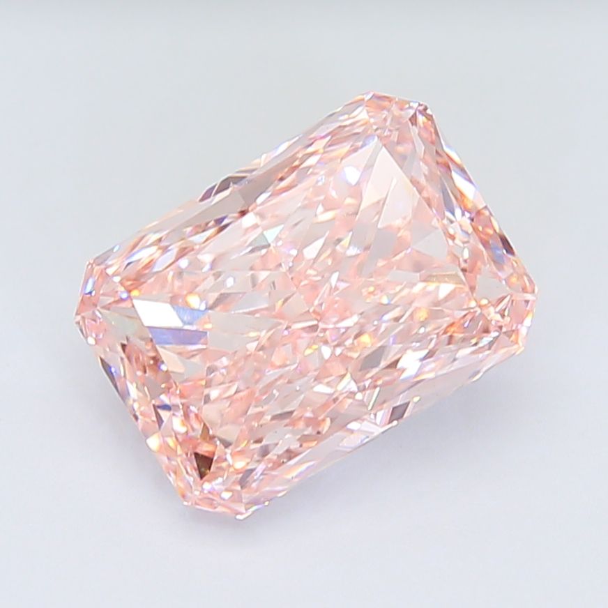 Lab-Grown Radiant Diamond - 7.79 Carats, Fancy Pink Color, VS1 Clarity - Certified by IGI - Report Number: LG668407114