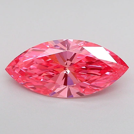 Lab-Grown Marquise Diamond - 1.11 Carats, Fancy Vivid Pink Color, VS1 Clarity - Certified by IGI - Report Number: LG600381118