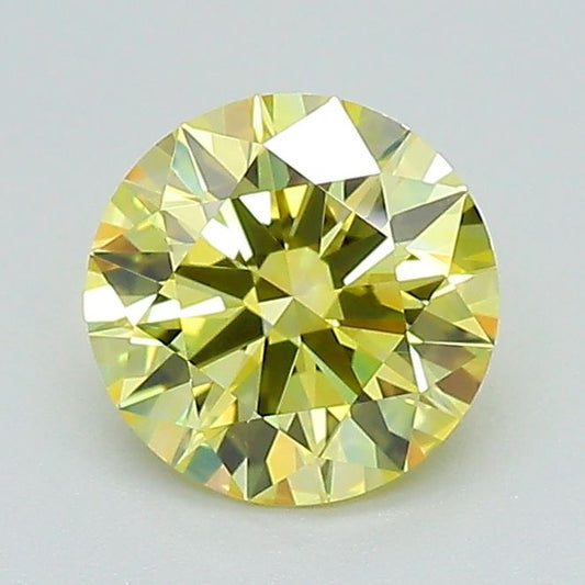 Lab-Grown Round Diamond - 1.05 Carats, Fancy Intense Yellow Color, VVS1 Clarity - Certified by IGI - Report Number: LG678573739