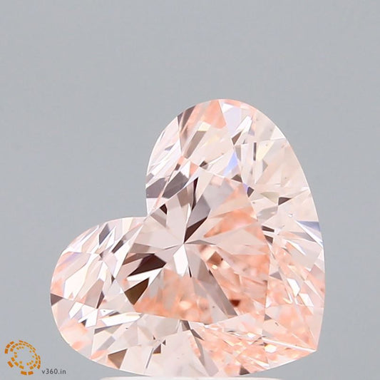 Lab-Grown Heart Diamond - 2.58 Carats, Fancy Intense Pink Color, VS1 Clarity - Certified by IGI - Report Number: 631422277