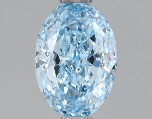 Lab-Grown Oval Diamond - 1.06 Carats, Fancy Vivid Blue Color, VVS2 Clarity - Certified by IGI - Report Number: LG683516301