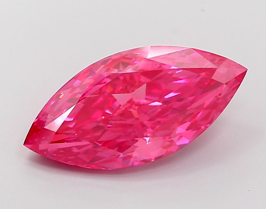 Lab-Grown Marquise Diamond - 5.04 Carats, Fancy Vivid Pink Color, VS2 Clarity - Certified by IGI - Report Number: LG685577454