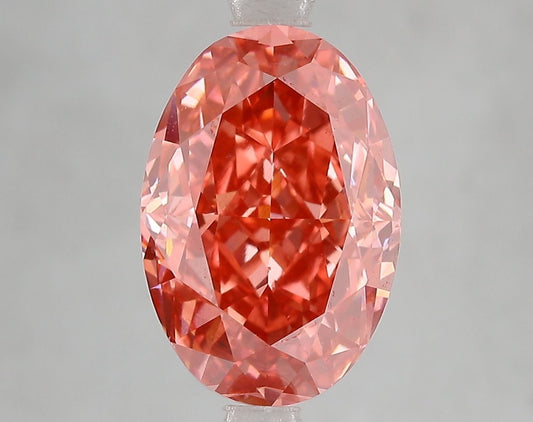 Lab-Grown Oval Diamond - 5.02 Carats, Fancy Vivid Red Color, VS2 Clarity - Certified by IGI - Report Number: LG666432317