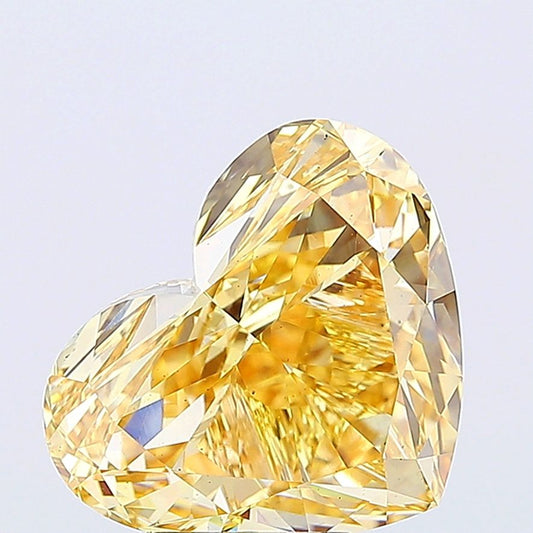 Lab-Grown Heart Diamond - 8.01 Carats, Fancy Intense Yellow Color, VS2 Clarity - Certified by IGI - Report Number: LG683504659