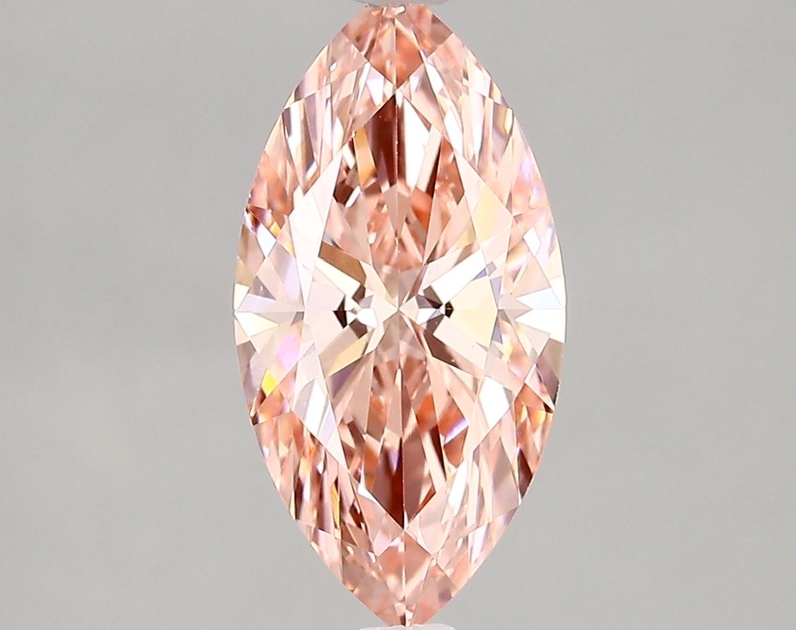 Lab-Grown Marquise Diamond - 2.1 Carats, Fancy Vivid Pink Color, VVS2 Clarity - Certified by IGI - Report Number: LG607315839