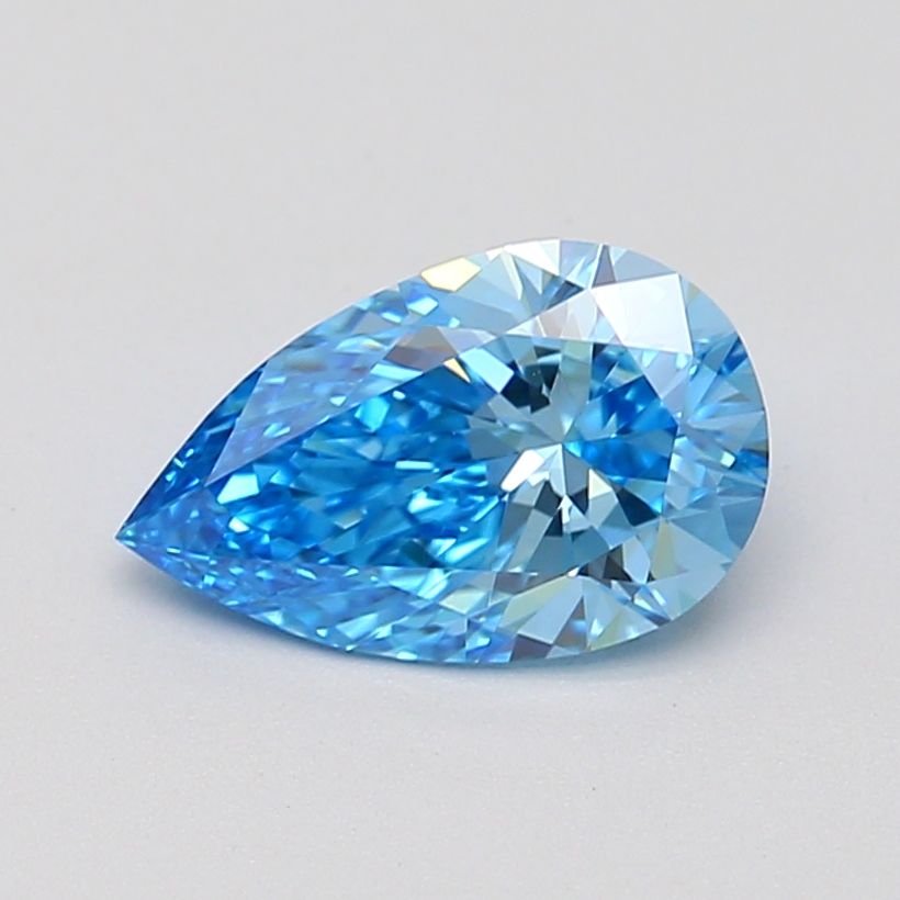 Lab-Grown Pear Diamond - 1.04 Carats, Fancy Vivid Blue Color, VVS2 Clarity - Certified by IGI - Report Number: LG687508442