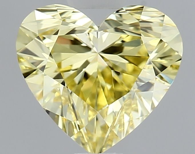 Lab-Grown Heart Diamond - 0.73 Carats, Fancy Intense Yellow Color, VVS1 Clarity - Certified by IGI - Report Number: LG671492386
