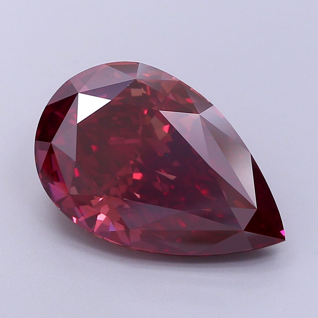 Lab-Grown Pear Diamond - 7.45 Carats, Fancy Deep Brownish Pink Color, VS2 Clarity - Certified by IGI - Report Number: LG638464063