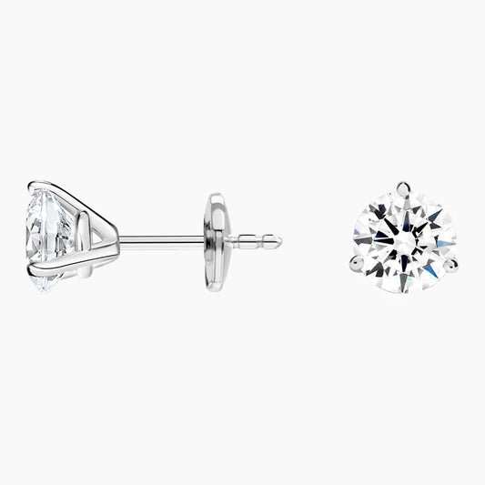 Boucles d'oreilles sur mesure en or blanc 10 carats avec diamants de laboratoire (LDJ 1020)