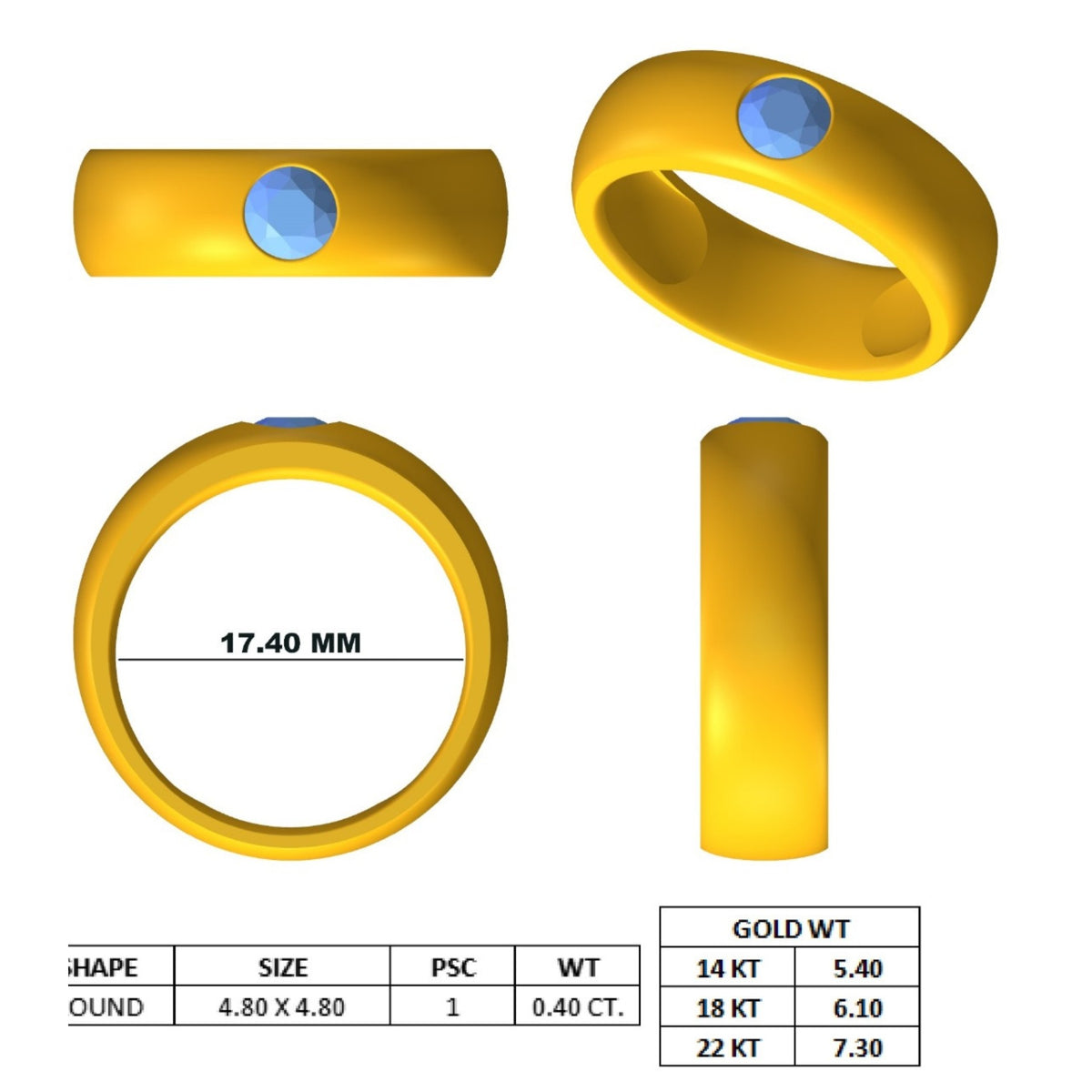 Ring aus 18 Karat Weißgold mit natürlichen Diamanten im Kanalschliff – Größe 7 1/4 (LDJ 1021)