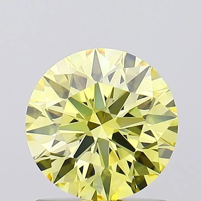 1.03ct Round Lab Grown Diamond (Colour Fancy Vivid Yellow, Clarity VVS2, Cut ID, IGI Certified)