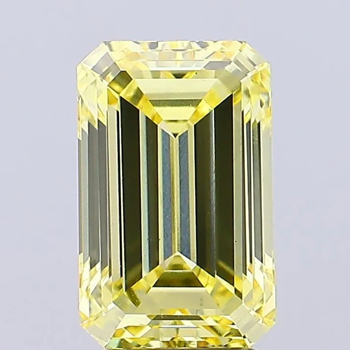 4.03ct Emerald Lab Grown Diamond (Colour Fancy Intense Yellow, Clarity VS1, IGI Certified)