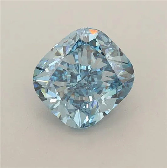 0,99 ct Kissen-Brillant im Labor gezüchteter Diamant (Farbe: Fancy Vivid Blue, Reinheit: VS2, IGI-zertifiziert)