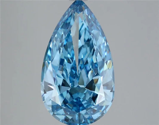 5,01 ct birnenförmiger, im Labor gezüchteter Diamant (Farbe: Fancy Vivid Blue, Reinheit: VS1, IGI-zertifiziert)