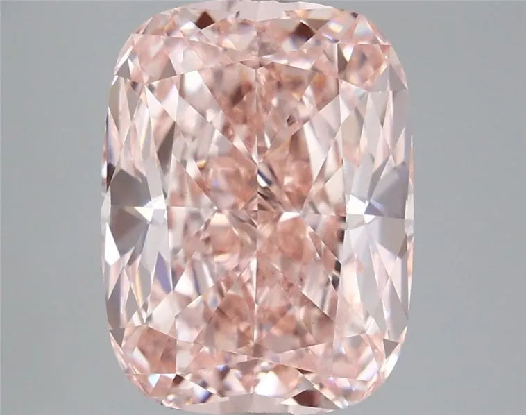 Diamant de laboratoire taille coussin brillant de 5,06 ct (couleur rose vif fantaisie, pureté VVS2, certifié IGI)