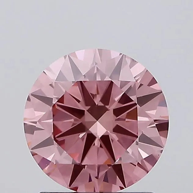 1.43ct Round Lab Grown Diamond (Colour Fancy Vivid Pink, Clarity VS1, Cut EX, IGI Certified)