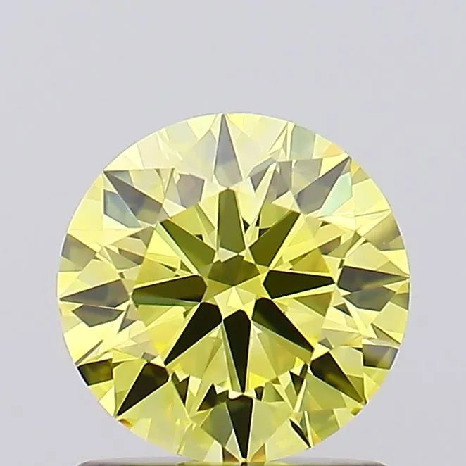1.03ct Round Lab Grown Diamond (Colour Fancy Vivid Yellow, Clarity VVS1, Cut ID, IGI Certified)