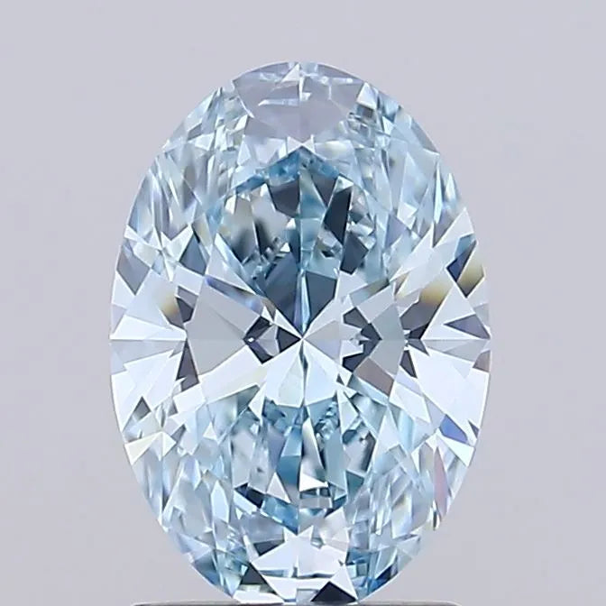 1.52ct Oval Lab Grown Diamond (Colour Fancy Intense Greenish Blue, Clarity VVS2, IGI Certified)