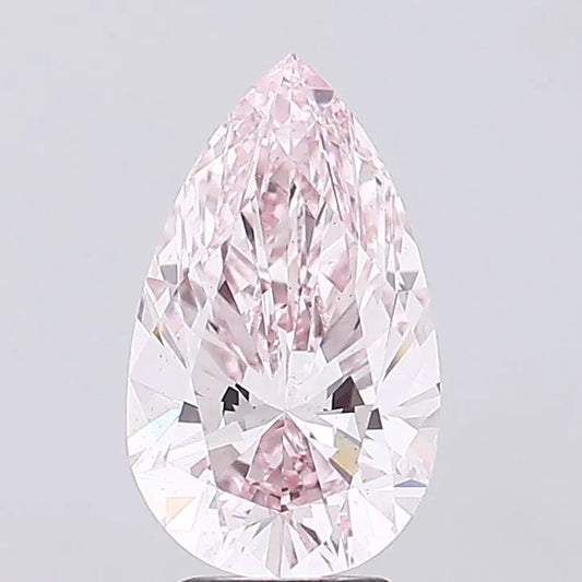Diamant de laboratoire taille poire de 4,05 ct (couleur rose fantaisie, pureté VS2, certifié IGI)