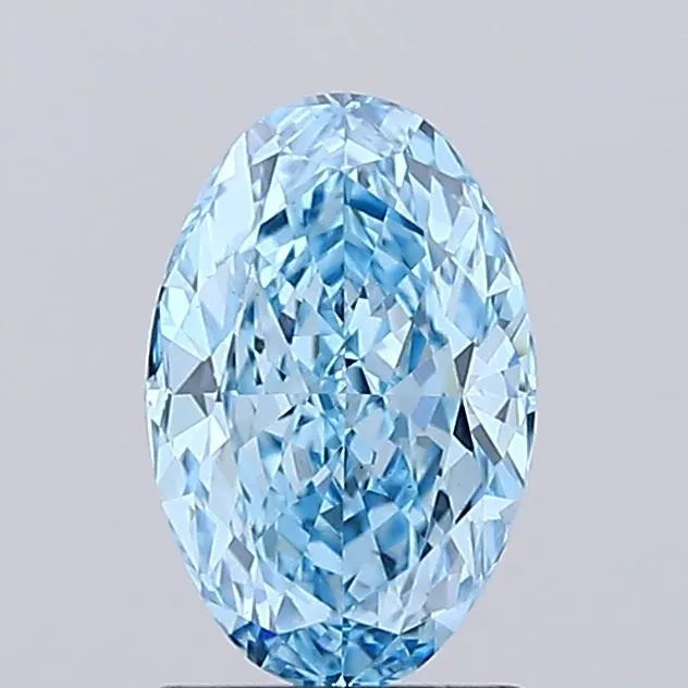 1.43ct Oval Lab Grown Diamond (Colour Fancy Vivid Blue, Clarity VS1, IGI Certified)
