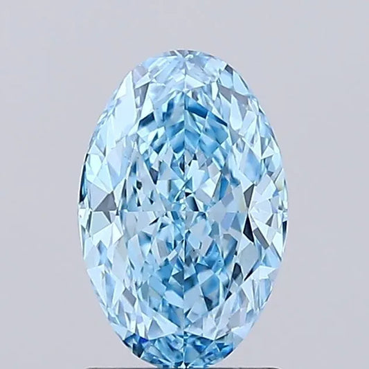 1.43ct Oval Lab Grown Diamond (Colour Fancy Vivid Blue, Clarity VS1, IGI Certified)