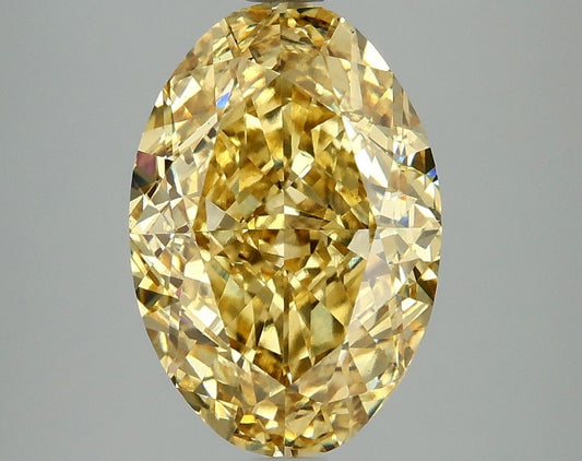 Lab-Grown Oval Diamond - 4.85 Carats, Fancy Vivid Yellow Color, VS2 Clarity - Certified by IGI - Report Number: LG660418544