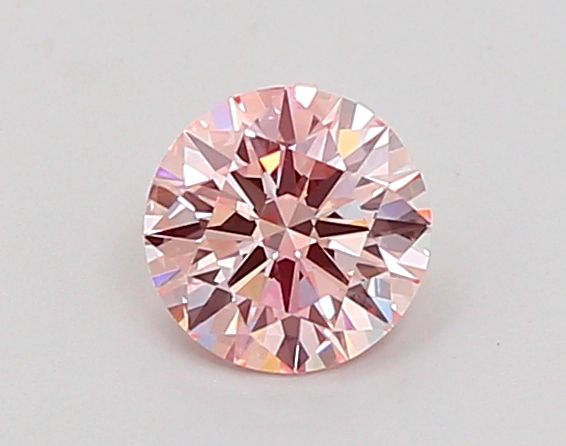 Lab-Grown Round Diamond - 0.57 Carats, Fancy Pink Color, VS1 Clarity - Certified by IGI - Report Number: LG669469012