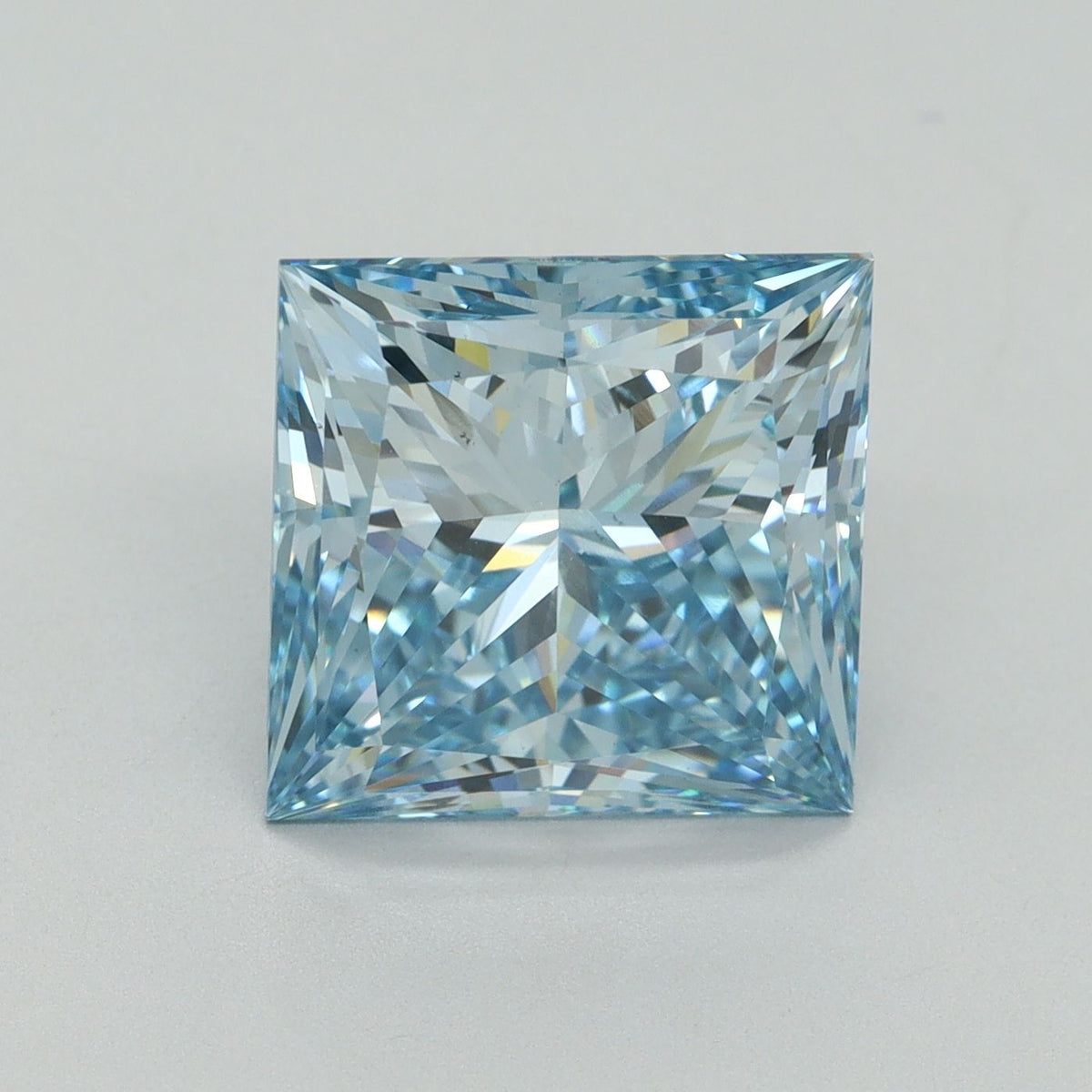 Lab-Grown Princess Diamond - 6.03 Carats, Fancy Vivid Blue Color, VS1 Clarity - Certified by IGI - Report Number: LG636438460