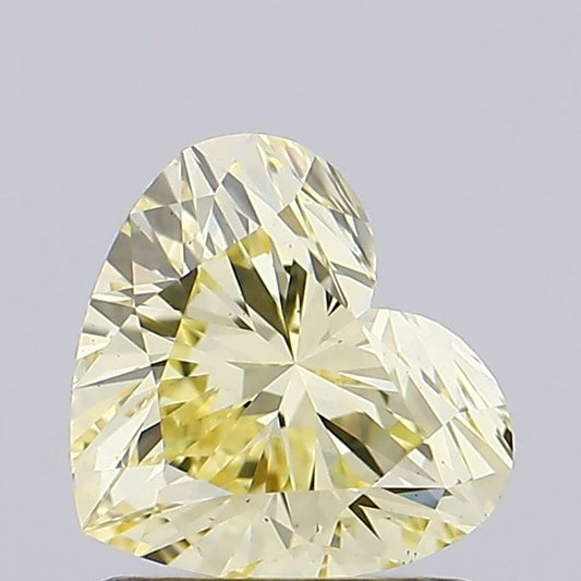 Lab-Grown Heart Diamond - 1.11 Carats, Fancy Yellow Color, VS1 Clarity - Certified by IGI - Report Number: LG588346378