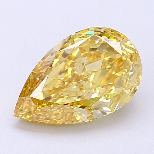 Lab-Grown Pear Diamond - 2.52 Carats, Fancy Vivid Yellow Color, VS1 Clarity - Certified by IGI - Report Number: LG690513760