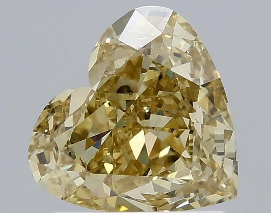 Lab-Grown Heart Diamond - 1.22 Carats, Fancy Intense Yellow Color, VVS2 Clarity - Certified by IGI - Report Number: LG635408441