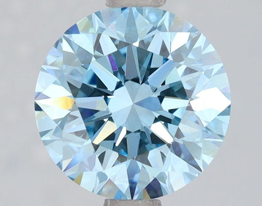 Lab-Grown Round Diamond - 2.08 Carats, Fancy Vivid Blue Color, VS1 Clarity - Certified by IGI - Report Number: LG618468022