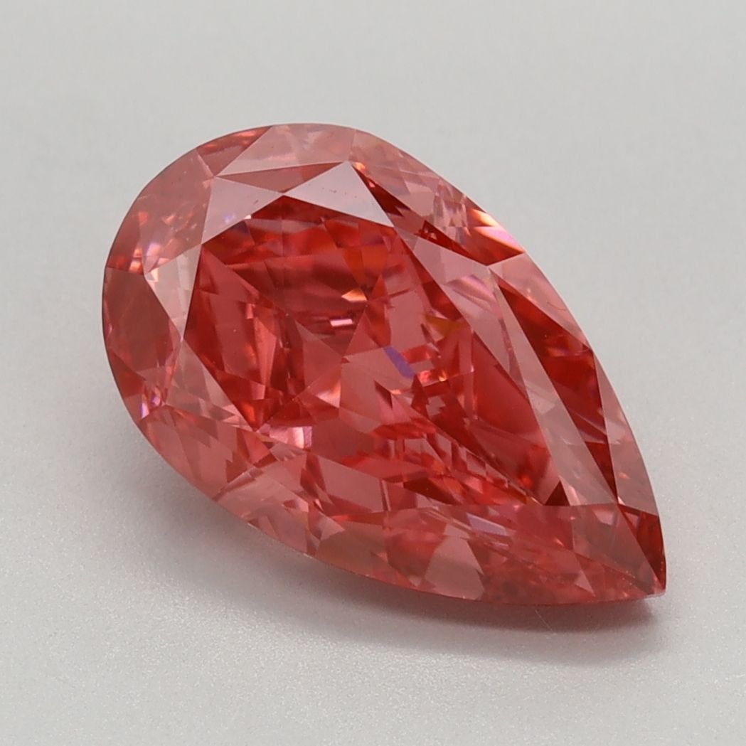 Lab-Grown Pear Diamond - 2.5 Carats, Fancy Vivid Pink Color, VVS2 Clarity - Certified by IGI - Report Number: LG642484697