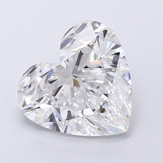 Lab-Grown Heart Diamond - 2.53 Carats, D Color, VVS2 Clarity - Certified by IGI - Report Number: LG674555742