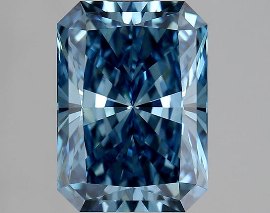 Lab-Grown Radiant Diamond - 2.56 Carats, Fancy Vivid Blue Color, VS1 Clarity - Certified by IGI - Report Number: LG629449946