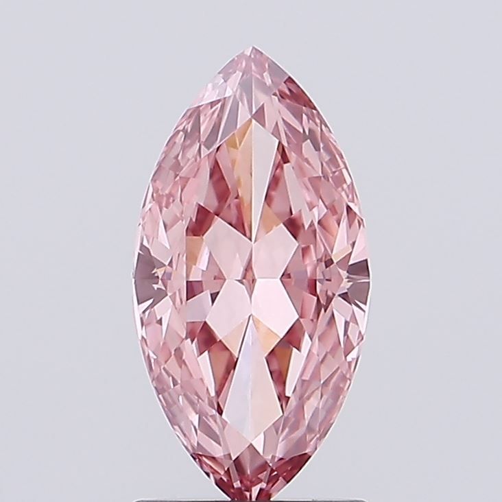Lab-Grown Marquise Diamond - 1.5 Carats, Fancy Vivid Pink Color, VVS1 Clarity - Certified by IGI - Report Number: LG681551077