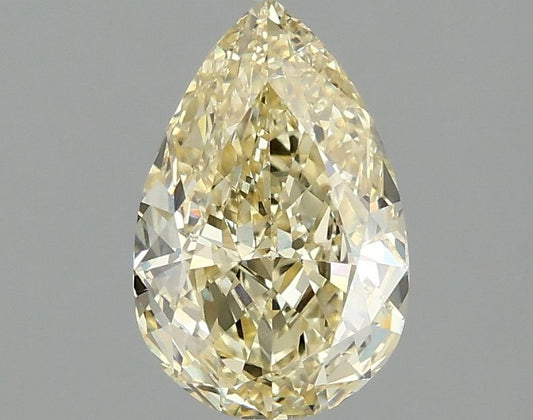 Lab-Grown Pear Diamond - 1.56 Carats, Fancy Intense Yellow Color, VVS2 Clarity - Certified by IGI - Report Number: LG669402914