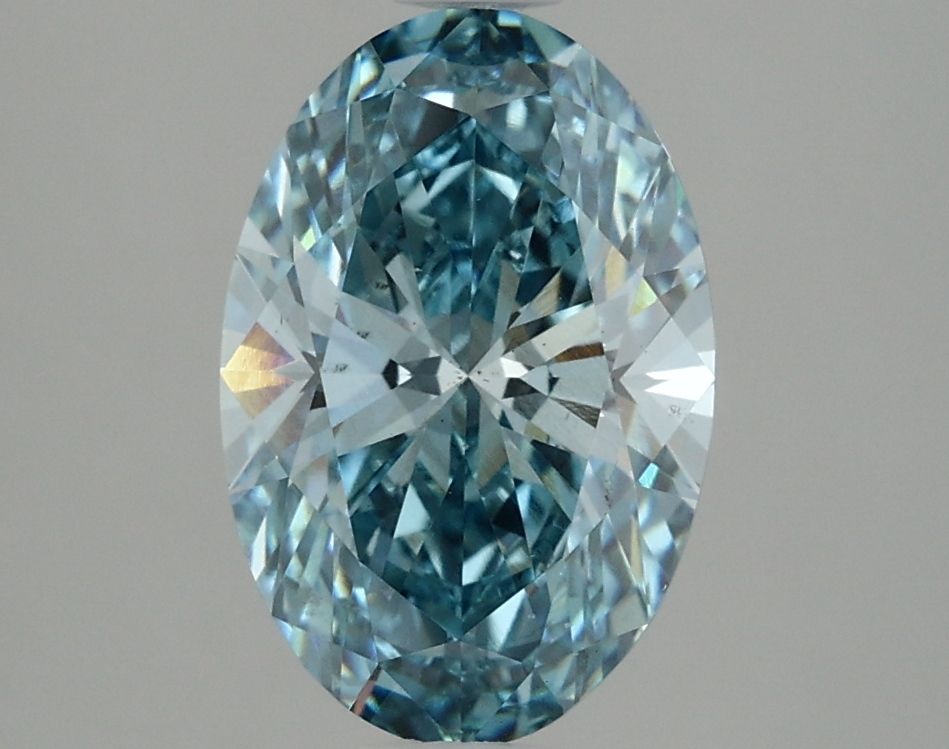 Lab-Grown Oval Diamond - 2.45 Carats, Fancy Vivid Blue Color, VS2 Clarity - Certified by IGI - Report Number: LG635469982