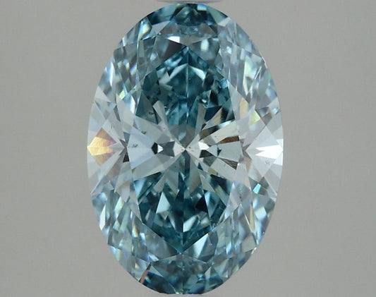 Lab-Grown Oval Diamond - 2.45 Carats, Fancy Vivid Blue Color, VS2 Clarity - Certified by IGI - Report Number: LG635469982