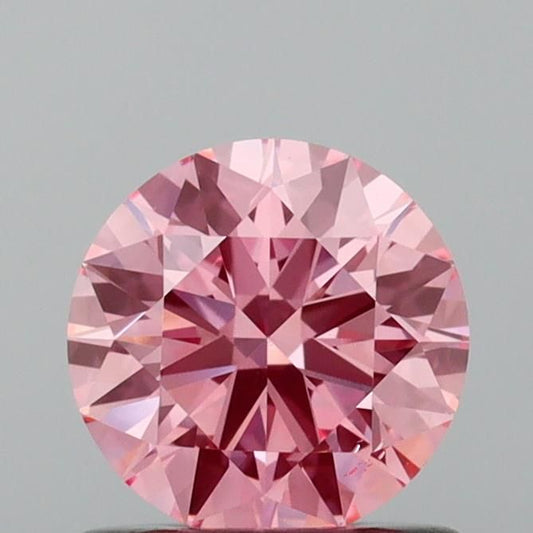 Lab-Grown Round Diamond - 0.71 Carats, Fancy Vivid Pink Color, VS2 Clarity - Certified by IGI - Report Number: LG642482374