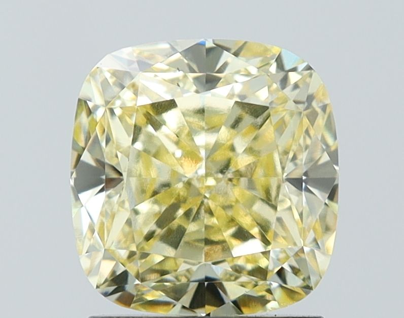 Lab-Grown Cushion Diamond - 2.05 Carats, Fancy Intense Yellow Color, VS2 Clarity - Certified by IGI - Report Number: LG621434879