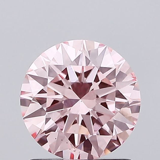 Lab-Grown Round Diamond - 1.12 Carats, Fancy Vivid Pink Color, VS1 Clarity - Certified by IGI - Report Number: LG690503615