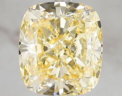 Lab-Grown Cushion Diamond - 4.04 Carats, Fancy Vivid Yellow Color, VVS2 Clarity - Certified by IGI - Report Number: LG671493405