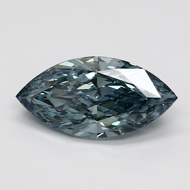 Lab-Grown Marquise Diamond - 1.45 Carats, Fancy Vivid Blue Color, VS1 Clarity - Certified by IGI - Report Number: LG610336273