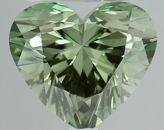 Lab-Grown Heart Diamond - 3.02 Carats, Fancy Vivid Green Color, VVS2 Clarity - Certified by IGI - Report Number: LG639446733