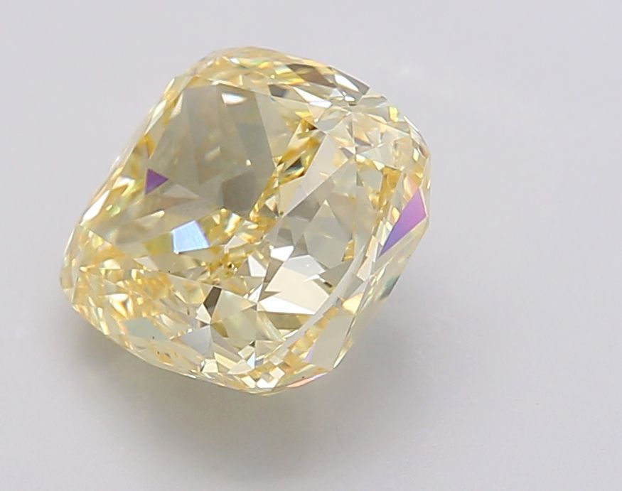 Lab-Grown Cushion Diamond - 3.55 Carats, Fancy Intense Yellow Color, VS1 Clarity - Certified by IGI - Report Number: LG602390114