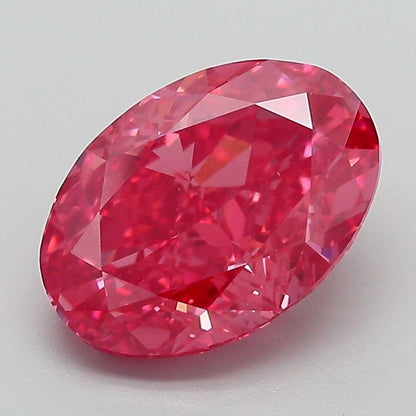 Lab-Grown Oval Diamond - 3.02 Carats, Fancy Vivid Pink Color, VVS2 Clarity - Certified by IGI - Report Number: LG662471701