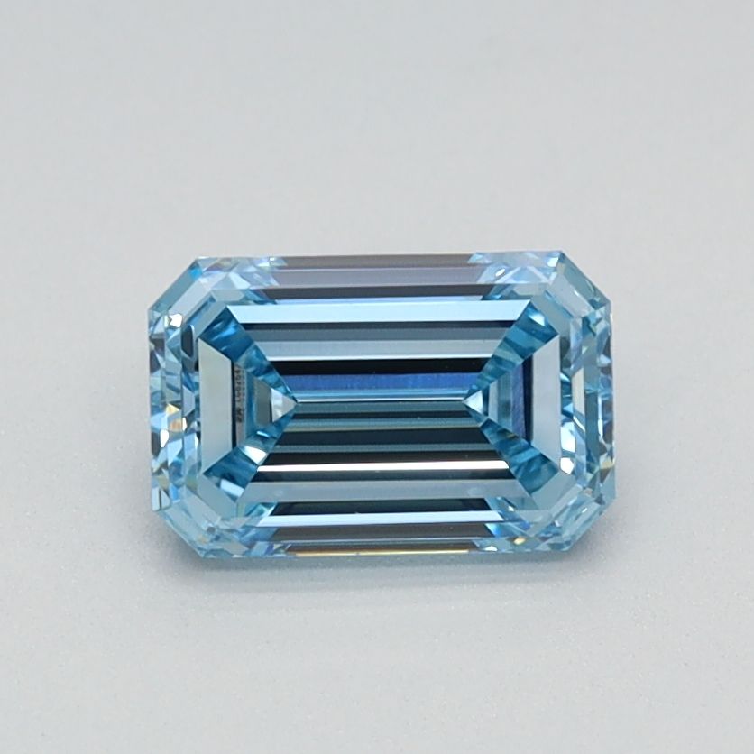 Lab-Grown Emerald Diamond - 0.74 Carats, Fancy Vivid Blue Color, VS1 Clarity - Certified by IGI - Report Number: LG626424578