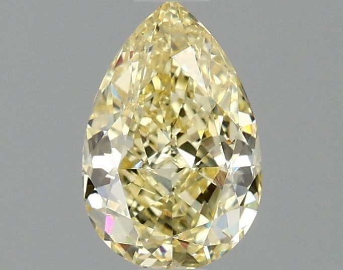 Lab-Grown Pear Diamond - 1.03 Carats, Fancy Intense Yellow Color, VVS2 Clarity - Certified by IGI - Report Number: LG670441597